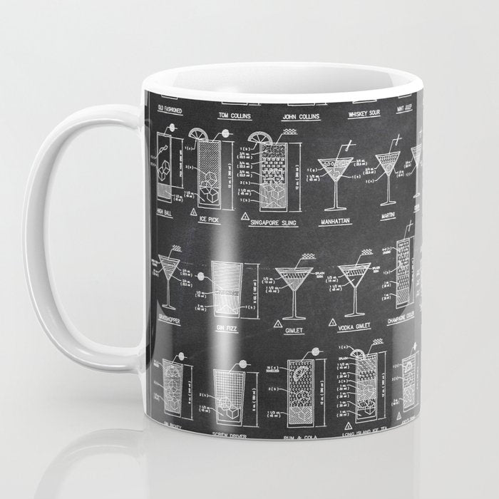 Black Cocktail Recipes Guide Coffee Mug Gallery Image 3