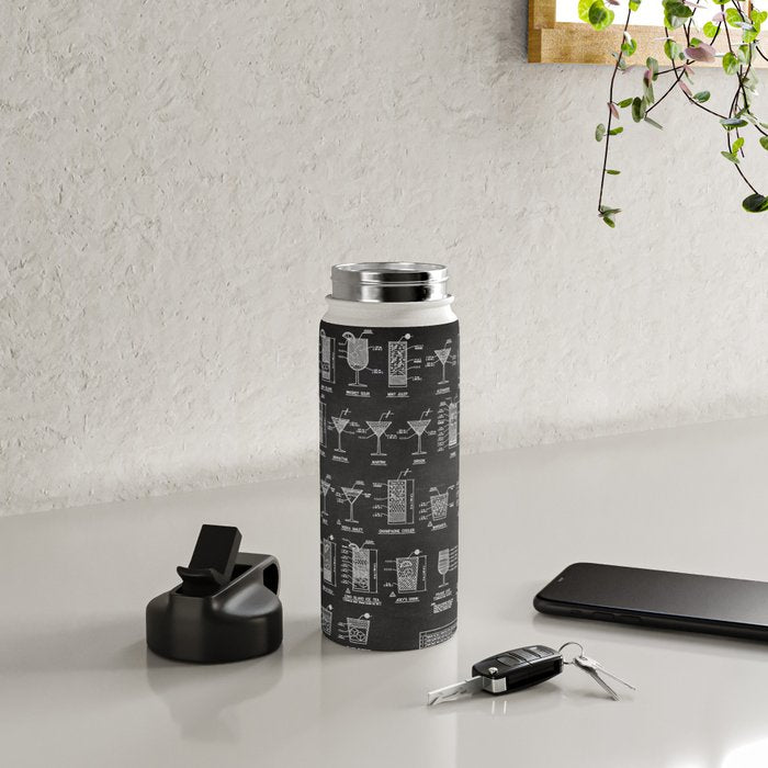 Black Cocktail Recipes Guide Water Bottle Gallery Image 4