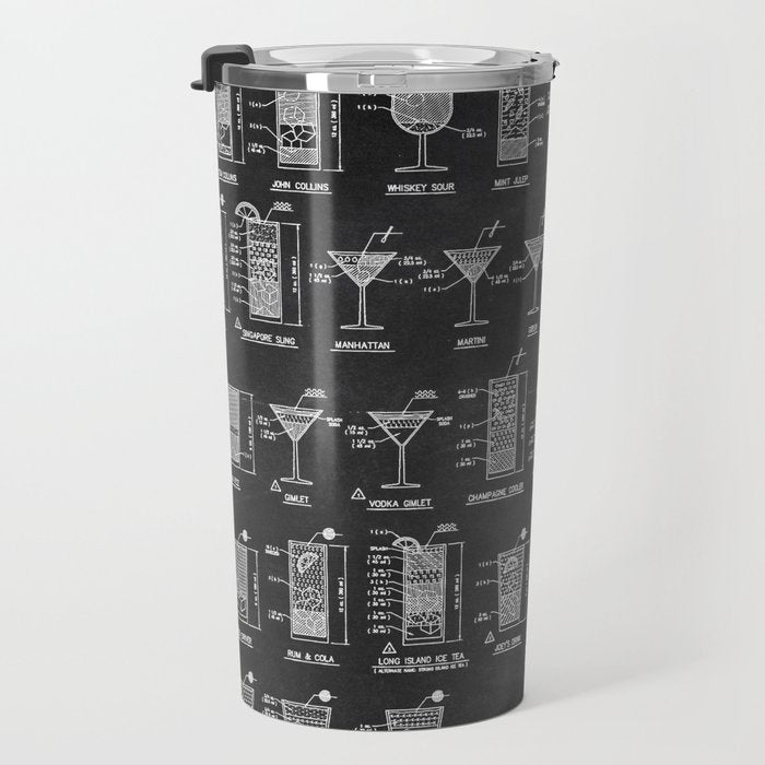 Black Cocktail Recipes Guide Travel Mug Gallery Image 3