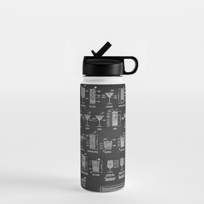 Black Cocktail Recipes Guide Water Bottle Gallery Image 1