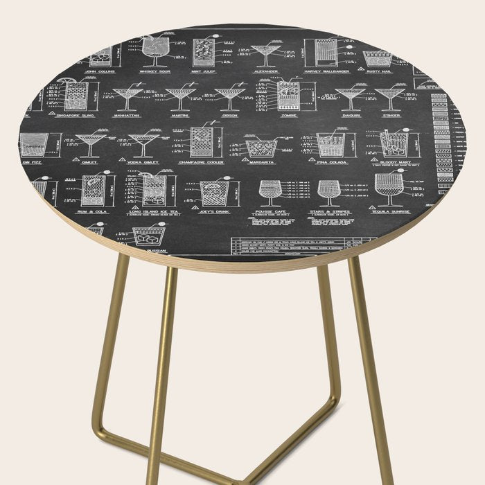 Black Cocktail Recipes Guide Side Table Gallery Image 2