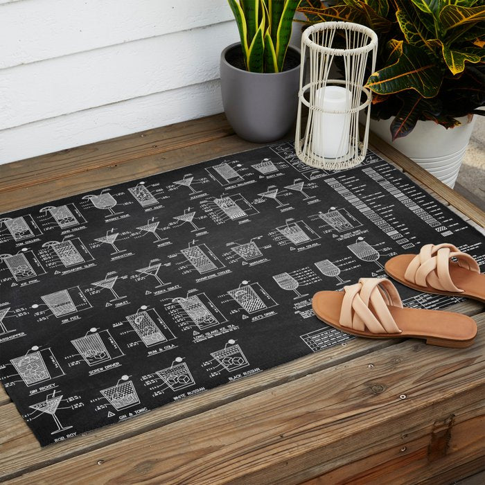 Black Cocktail Recipes Guide Outdoor Rug Gallery Image 2