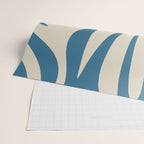 Maldives Leaves Abstract Pattern in Boho Blue and Beige Wrapping Paper Gallery Image 2