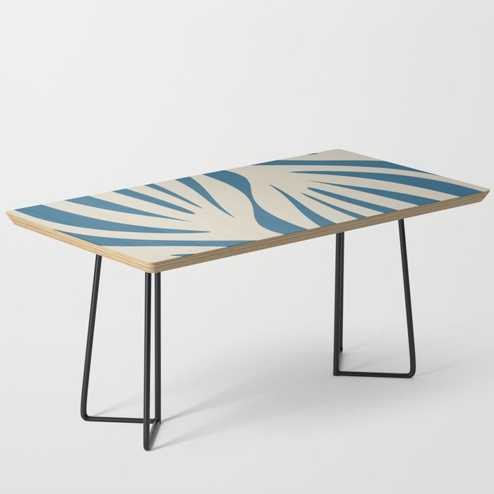 Maldives Leaves Abstract Pattern in Boho Blue and Beige Coffee Table Gallery Image 1