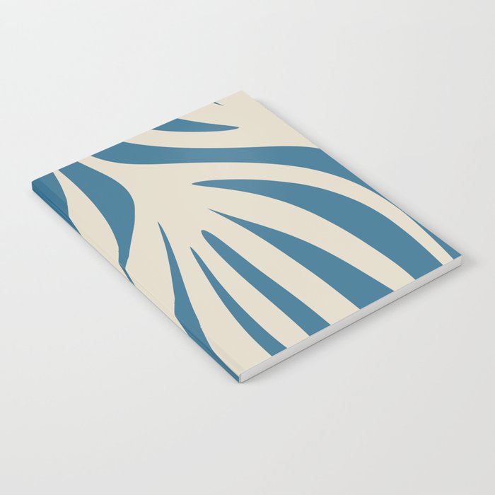 Maldives Leaves Abstract Pattern in Boho Blue and Beige Notebook Gallery Image 1