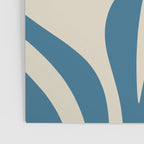 Maldives Leaves Abstract Pattern in Boho Blue and Beige Poster Gallery Image 3