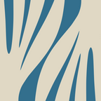 Maldives Leaves Abstract Pattern in Boho Blue and Beige Coffee Mug Gallery Image 2