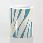 Maldives Leaves Abstract Pattern in Boho Blue and Beige Coffee Mug Gallery Image 4