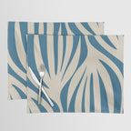 Maldives Leaves Abstract Pattern in Boho Blue and Beige Placemat Gallery Image 1