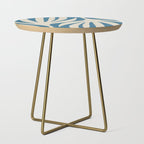 Maldives Leaves Abstract Pattern in Boho Blue and Beige Side Table Gallery Image 1
