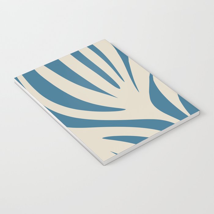 Maldives Leaves Abstract Pattern in Boho Blue and Beige Notebook Gallery Image 3