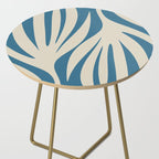 Maldives Leaves Abstract Pattern in Boho Blue and Beige Side Table Gallery Image 2