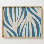 Maldives Leaves Abstract Pattern in Boho Blue and Beige Serving Tray Gallery Image 1