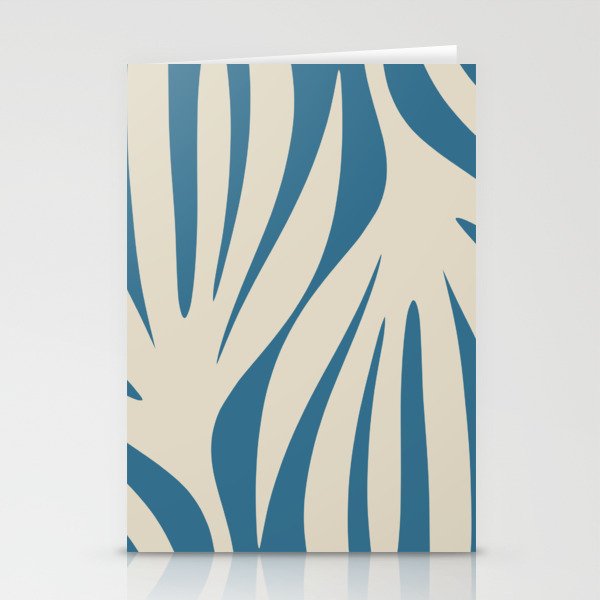 Maldives Leaves Abstract Pattern in Boho Blue and Beige Stationery Card Gallery Image 2