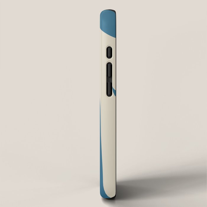Maldives Leaves Abstract Pattern in Boho Blue and Beige iPhone Case Gallery Image 2