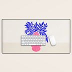 Ruby Pink Vase & Electric Leaves: Vases & Stuff 01 Desk Mat Gallery Image 1
