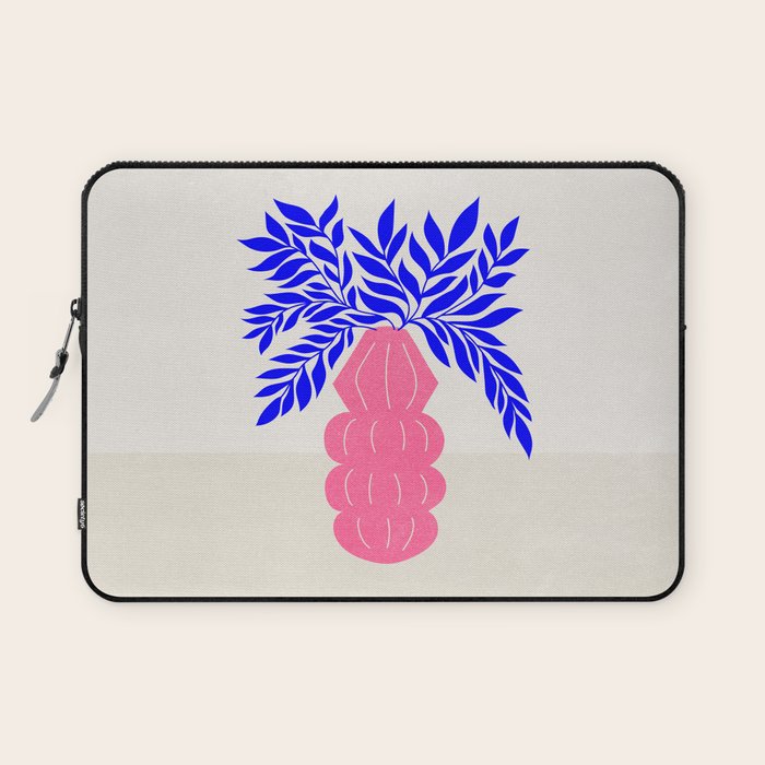 Ruby Pink Vase & Electric Leaves: Vases & Stuff 01 Laptop Sleeve Gallery Image 1