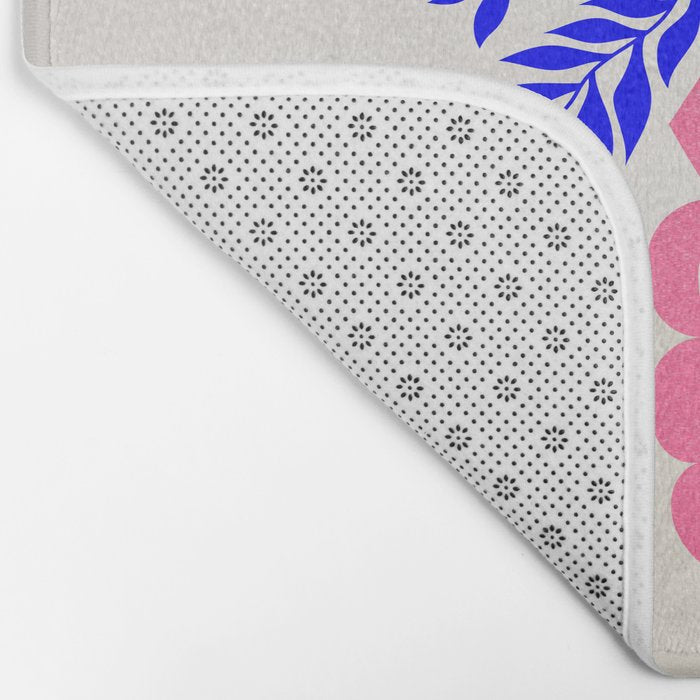 Ruby Pink Vase & Electric Leaves: Vases & Stuff 01 Bath Mat Gallery Image 2