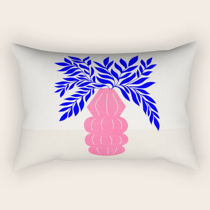 Ruby Pink Vase & Electric Leaves: Vases & Stuff 01 Rectangular Pillow Gallery Image 1