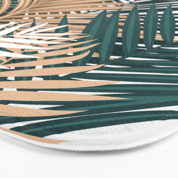 Gold and Green Palm Leaves Bath Mat Gallery Image 3