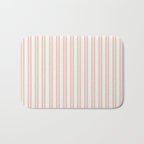 Classic Double Stripe Pattern in Pale Blush and Nearly White Bath Mat Gallery Image 1