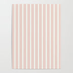 Classic Double Stripe Pattern in Pale Blush and Nearly White Poster Gallery Image 4