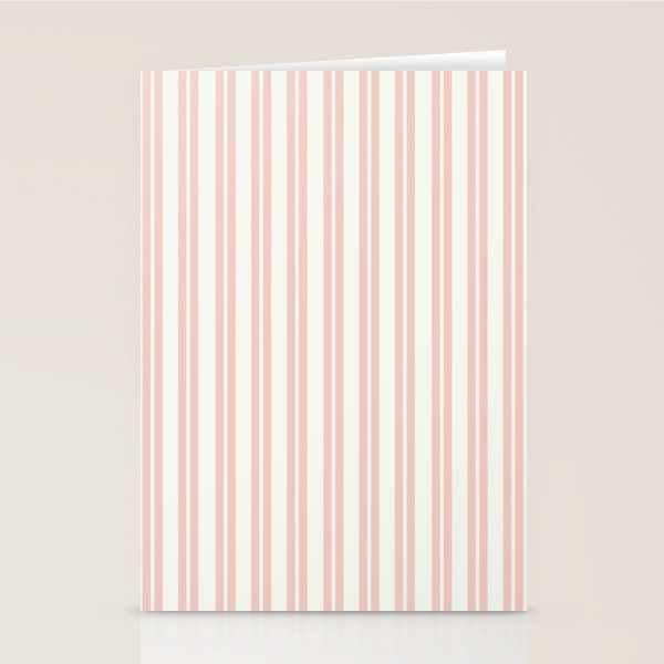 Classic Double Stripe Pattern in Pale Blush and Nearly White Stationery Card Gallery Image 1