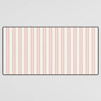 Classic Double Stripe Pattern in Pale Blush and Nearly White Desk Mat Gallery Image 3
