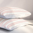 Classic Double Stripe Pattern in Pale Blush and Nearly White Pillow Sham Gallery Image 3