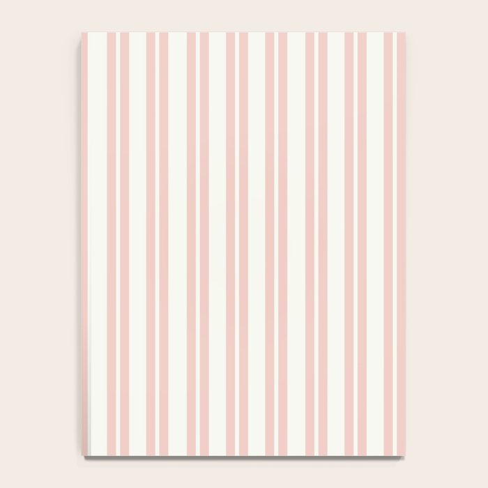 Classic Double Stripe Pattern in Pale Blush and Nearly White Notebook Gallery Image 4