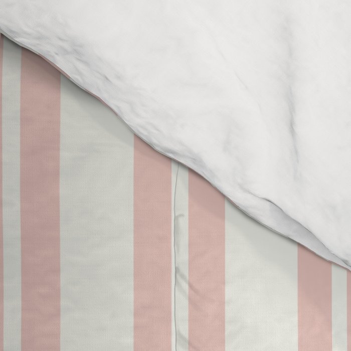 Classic Double Stripe Pattern in Pale Blush and Nearly White Comforter Gallery Image 4