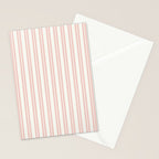 Classic Double Stripe Pattern in Pale Blush and Nearly White Stationery Card Gallery Image 2