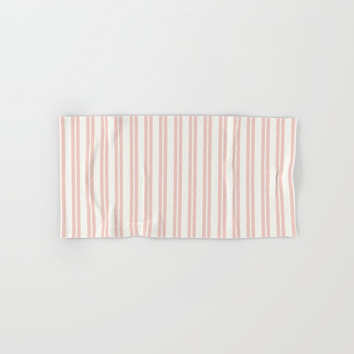 Classic Double Stripe Pattern in Pale Blush and Nearly White Bath Towel Gallery Image 1
