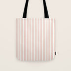 Classic Double Stripe Pattern in Pale Blush and Nearly White Tote Bag Gallery Image 1