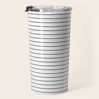 Minimal Arch IV Black and White Modern Geometric Lines Travel Mug Gallery Image 3