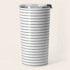 Minimal Arch IV Black and White Modern Geometric Lines Travel Mug Gallery Image 2
