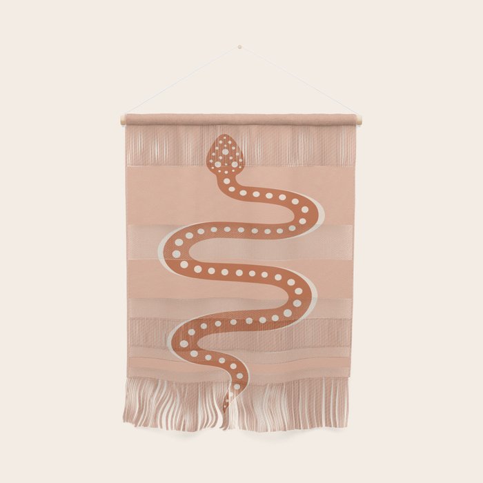 Minimal Snake - Coral & Pink Wall Hanging Gallery Image 1