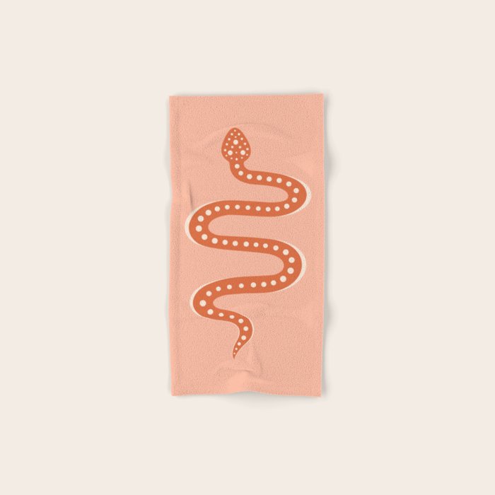 Minimal Snake - Coral & Pink Bath Towel Gallery Image 1