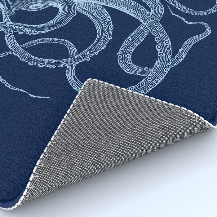 Light-blue octopus on dark blue Rug Gallery Image 4