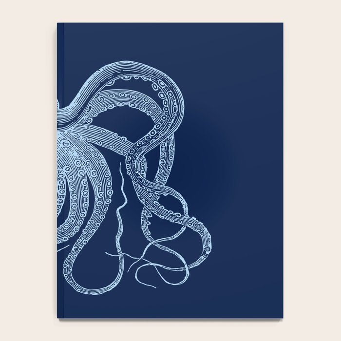 Light-blue octopus on dark blue Notebook Gallery Image 4