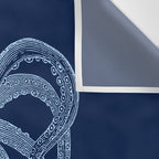 Light-blue octopus on dark blue Wall Tapestry Gallery Image 3