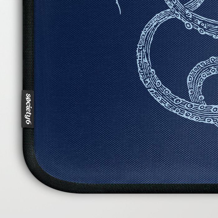 Light-blue octopus on dark blue Laptop Sleeve Gallery Image 3