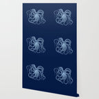 Light-blue octopus on dark blue Wallpaper Gallery Image 2