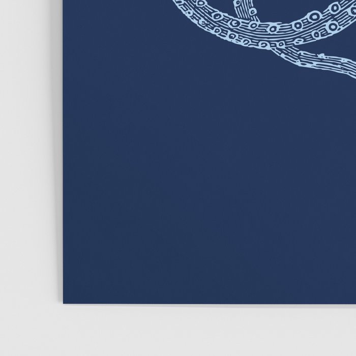 Light-blue octopus on dark blue Poster Gallery Image 3