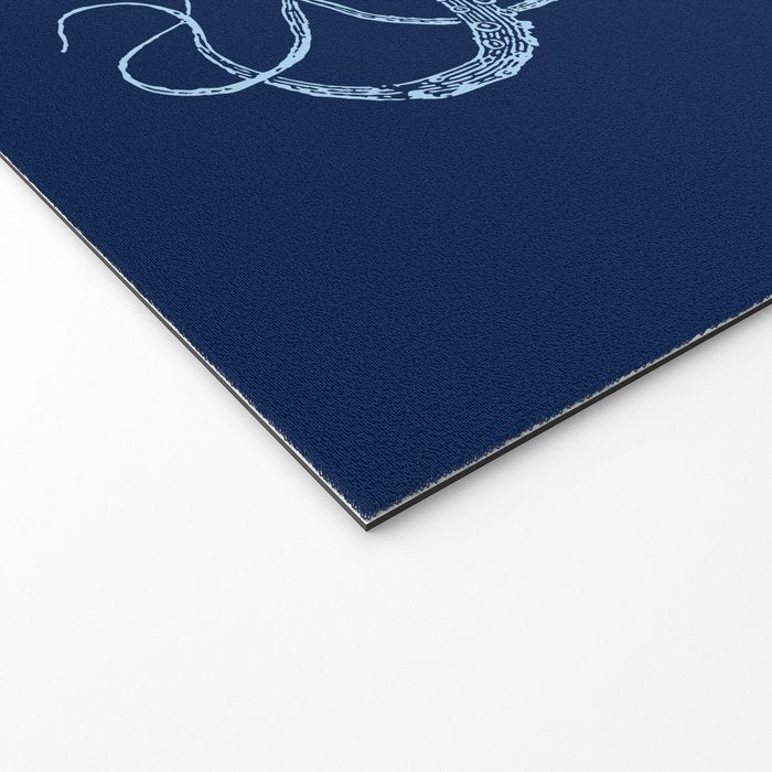 Light-blue octopus on dark blue Welcome Mat Gallery Image 2