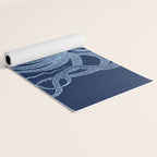 Light-blue octopus on dark blue Yoga Mat Gallery Image 2