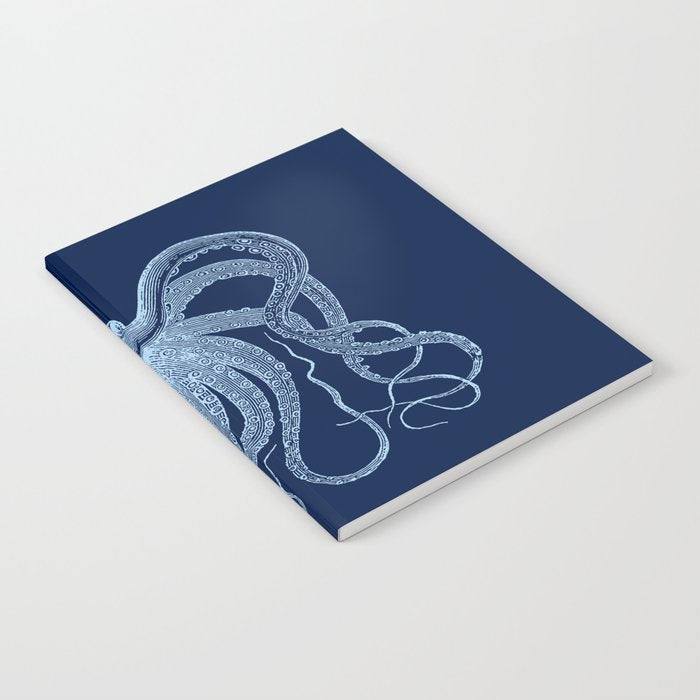 Light-blue octopus on dark blue Notebook Gallery Image 1