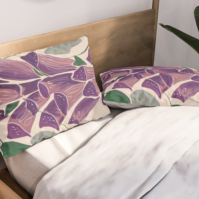 Contemporary Botanical Garden Foxglove in Bloom Pillow Sham Gallery Image 2