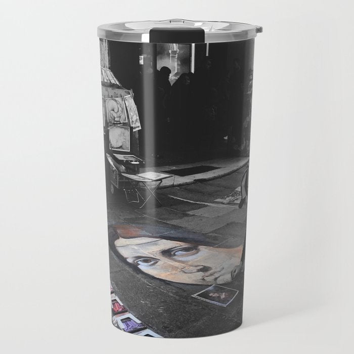 Street Bologna Artist Black and White Photography Travel Mug Gallery Image 1