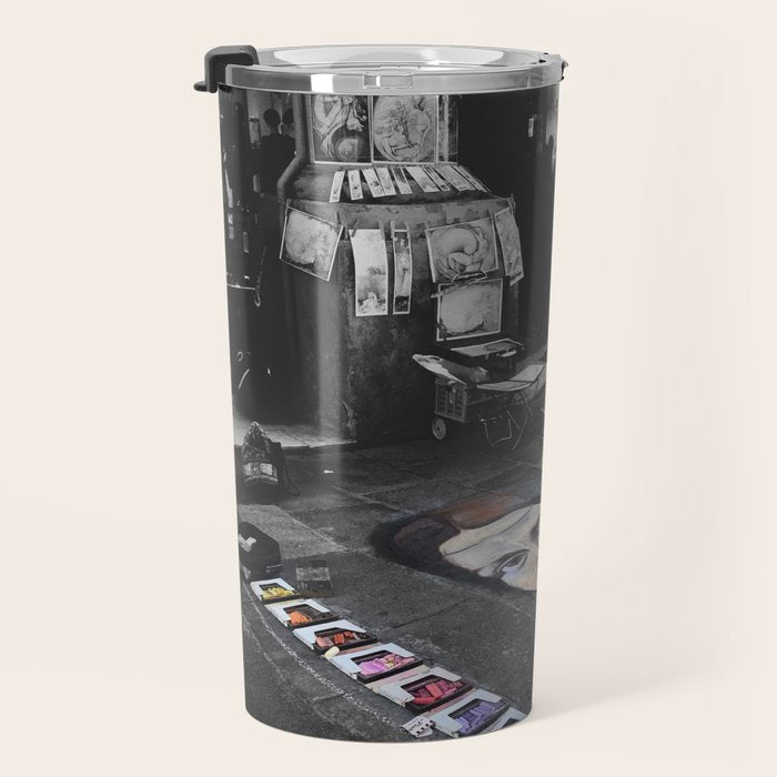 Street Bologna Artist Black and White Photography Travel Mug Gallery Image 3